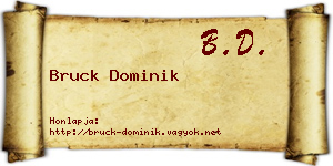 Bruck Dominik névjegykártya